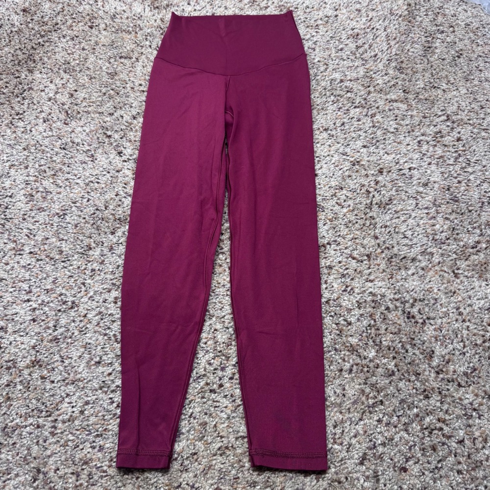 Aerie Leggings XS Short Burgundy High Waisted Athleisure Workout‎ Pants
